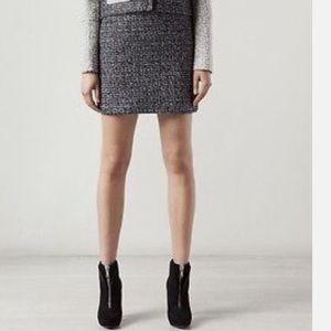 Proenza Schouler Black & White Tweed Wool Mini Skirt Made In Italy Size 6